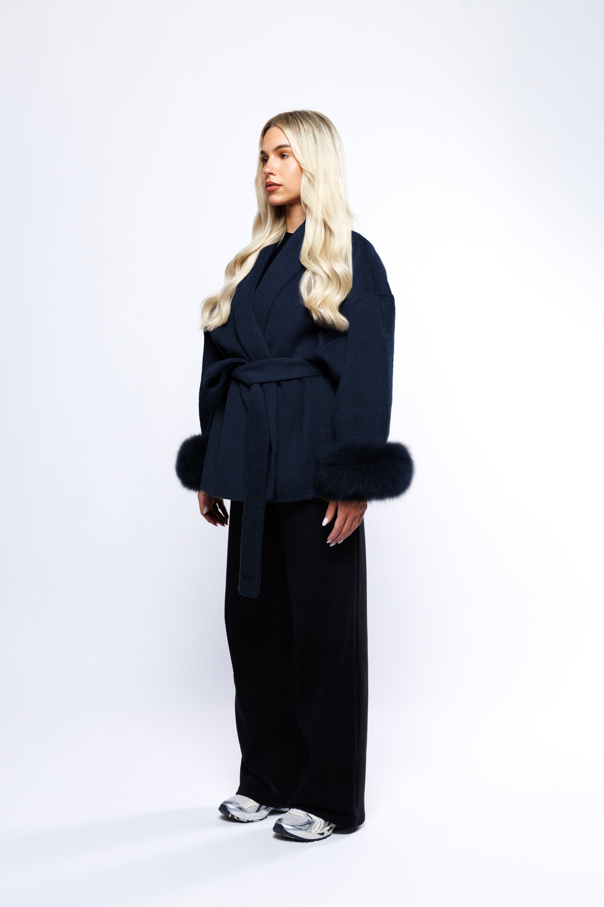 The Megeve Wool Coat - Dark Blue