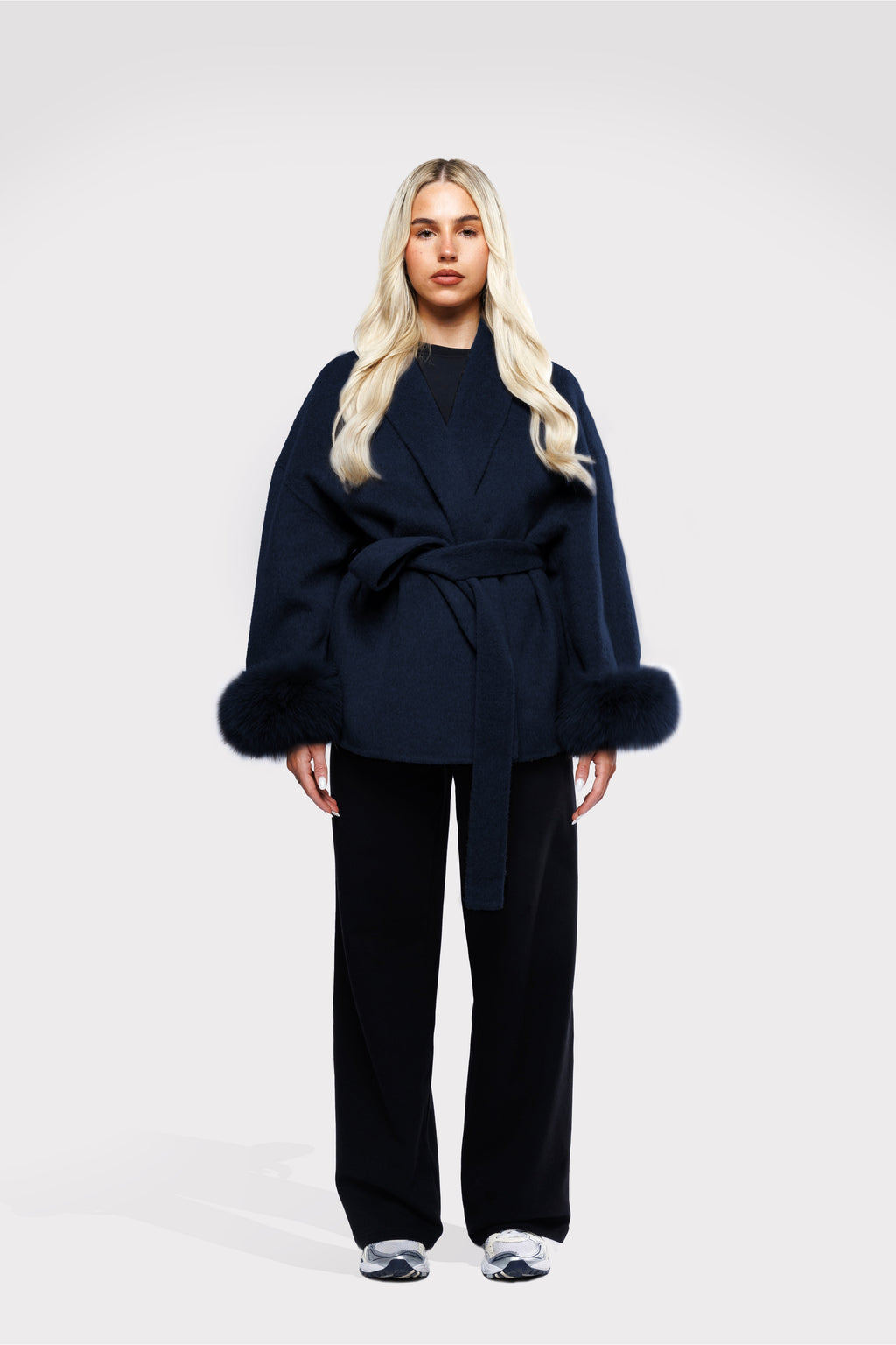 The Megeve Wool Coat - Dark Blue