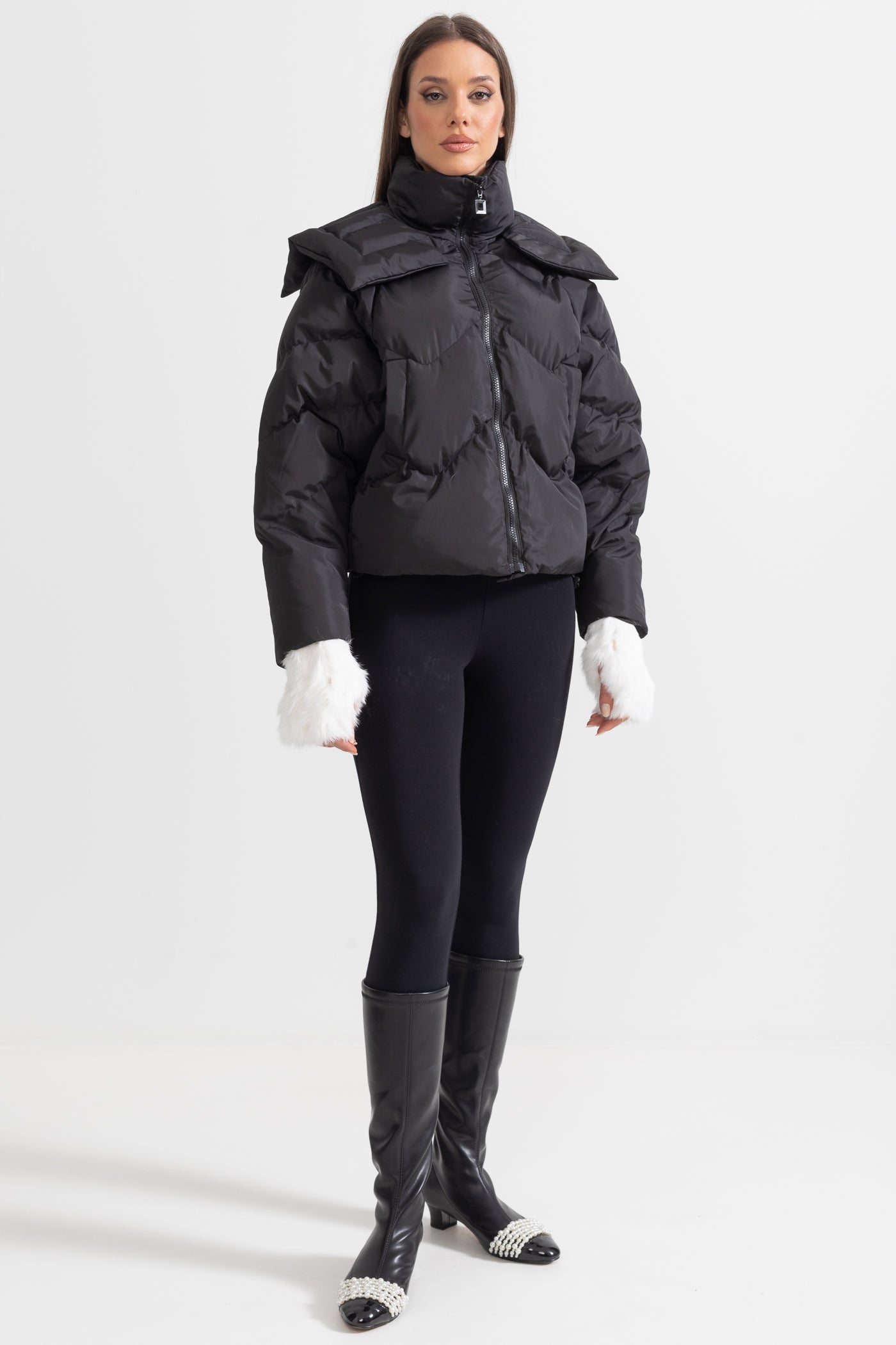 Peyton - Puffer Jacket With Oversized Shoulder Pads