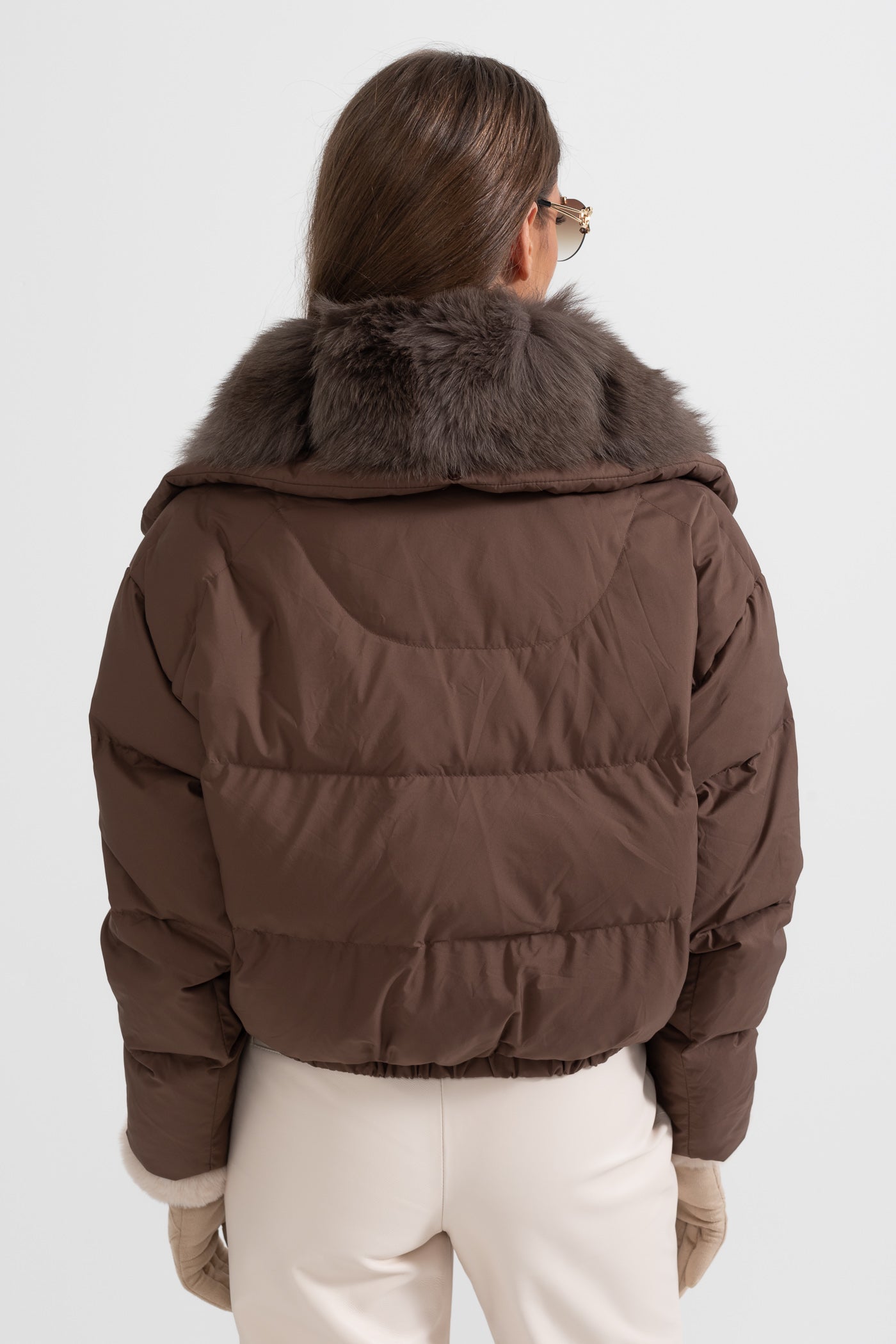 Valley - Puffer Jacket With Brown Fox Fur-Lined Hood - Brown