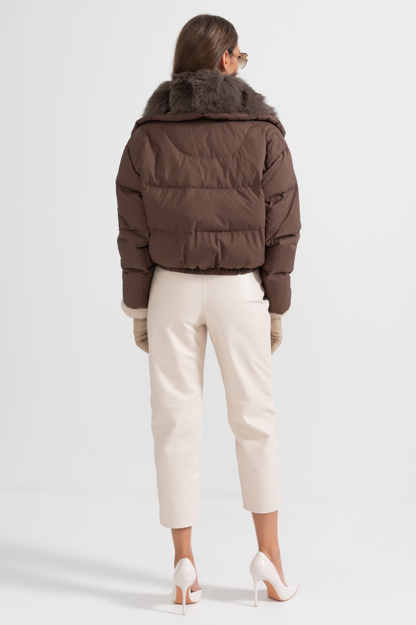 Valley - Puffer Jacket With Brown Fox Fur-Lined Hood - Brown