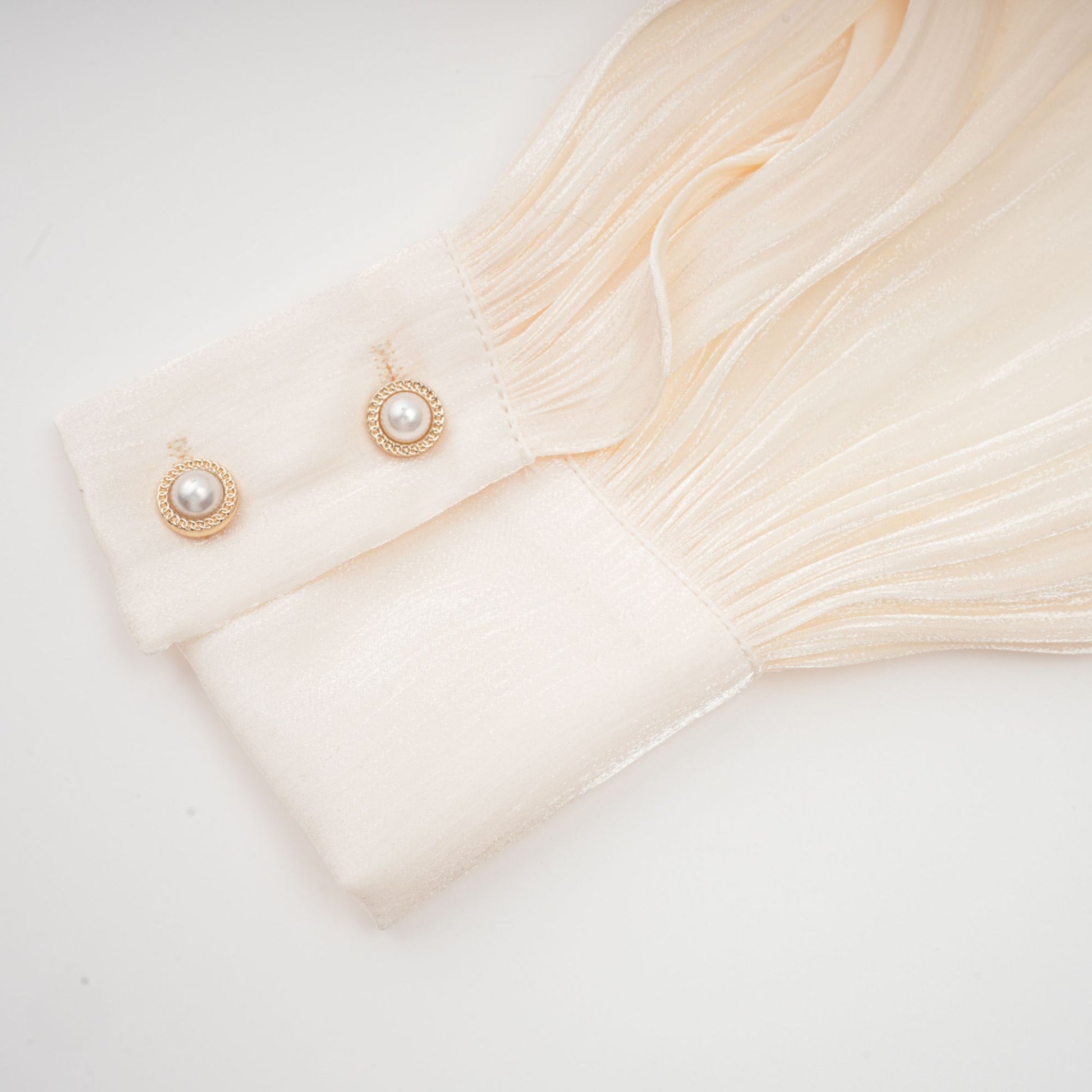 Eugénie Neutral Pleated Ruffle Mini Dress