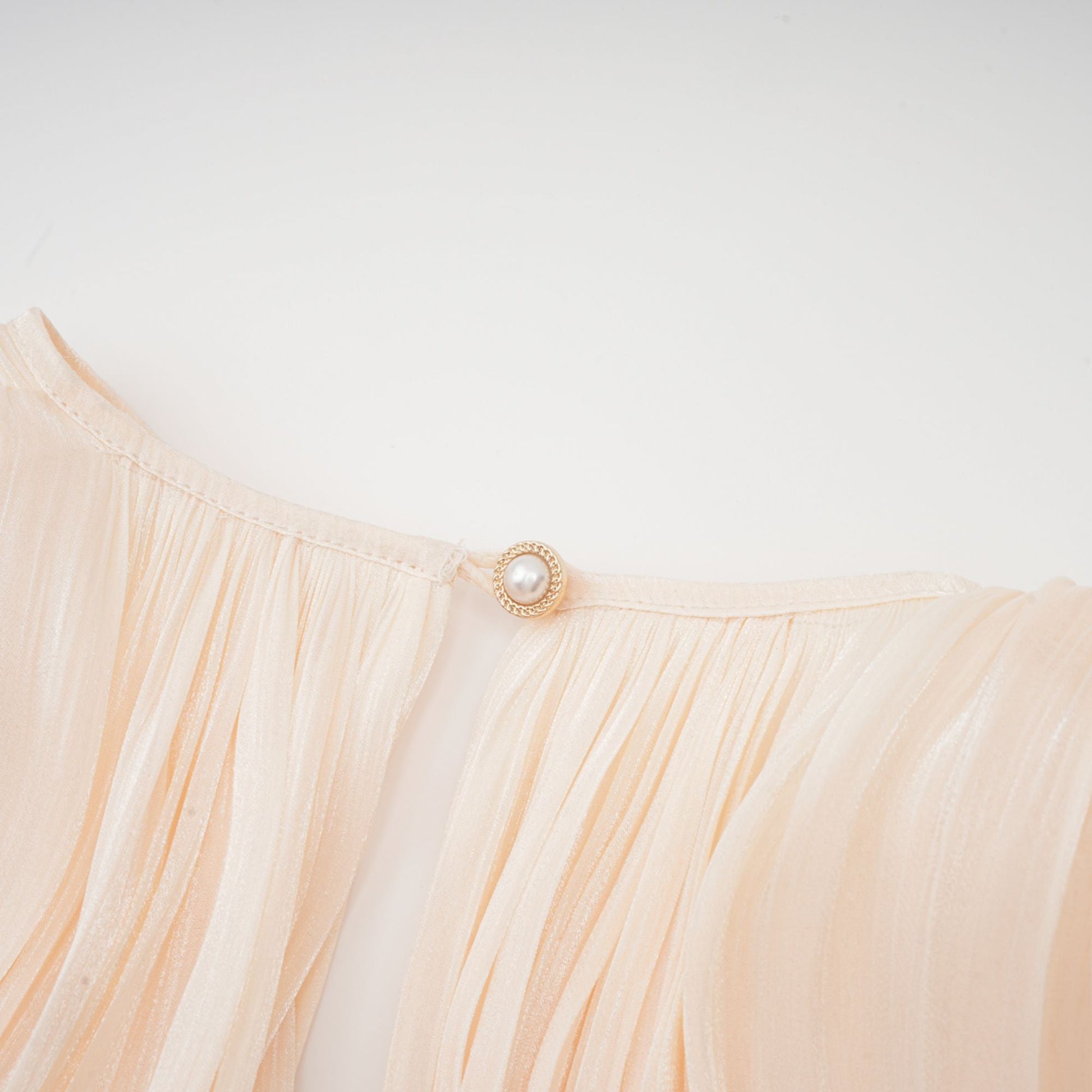 Eugénie Neutral Pleated Ruffle Mini Dress