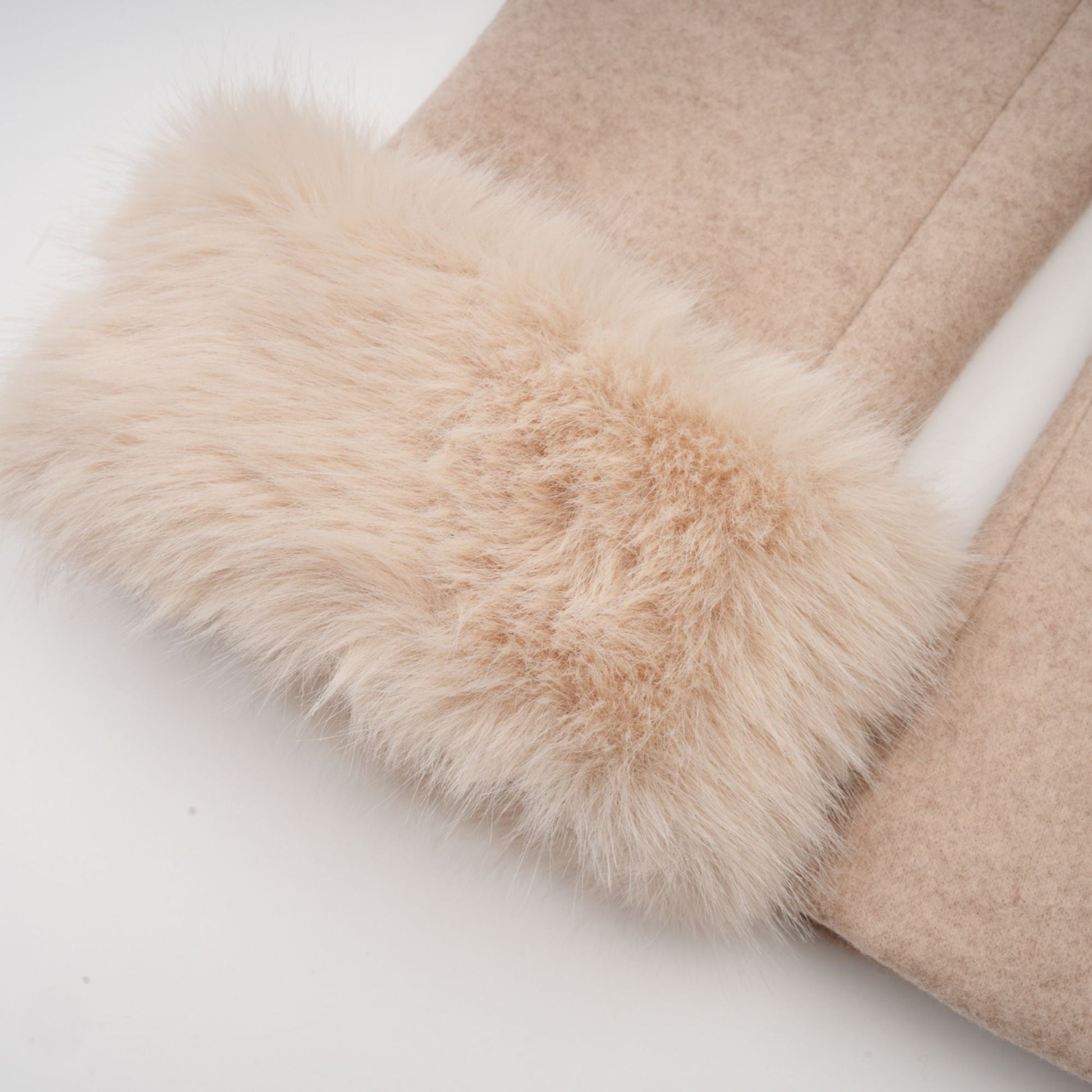 Kendall - Detachable-cape Faux-fur Coat