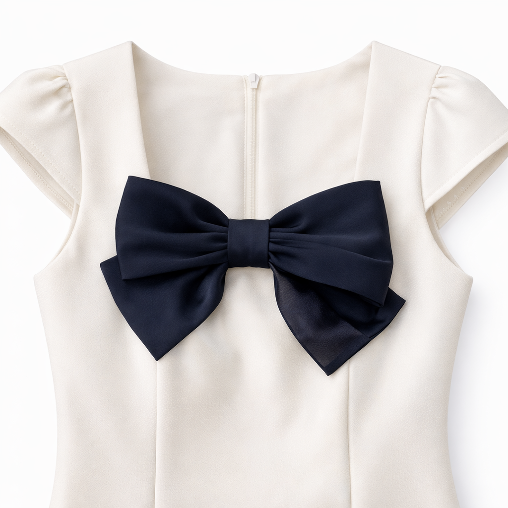 Hayden Bow Mini Dress in White