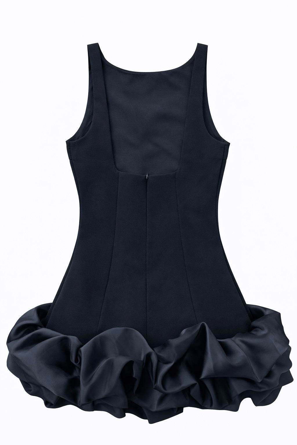 Noir Ruffle Black Mini Dress