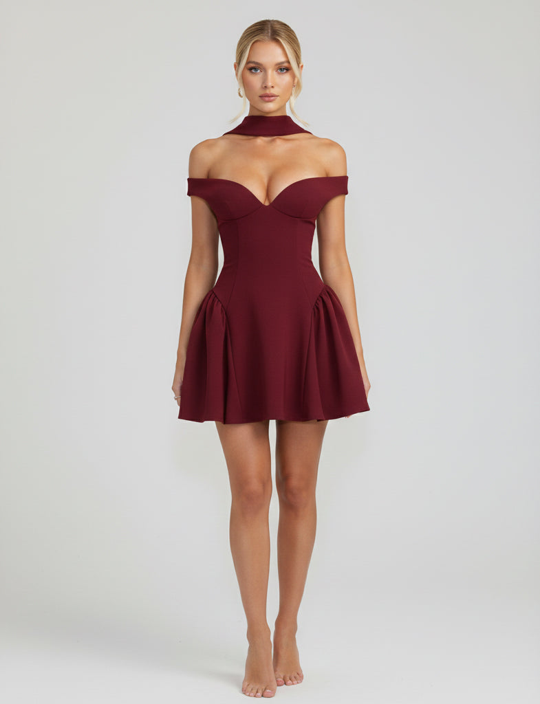 Catalina Off-Shoulder Corset Mini Dress