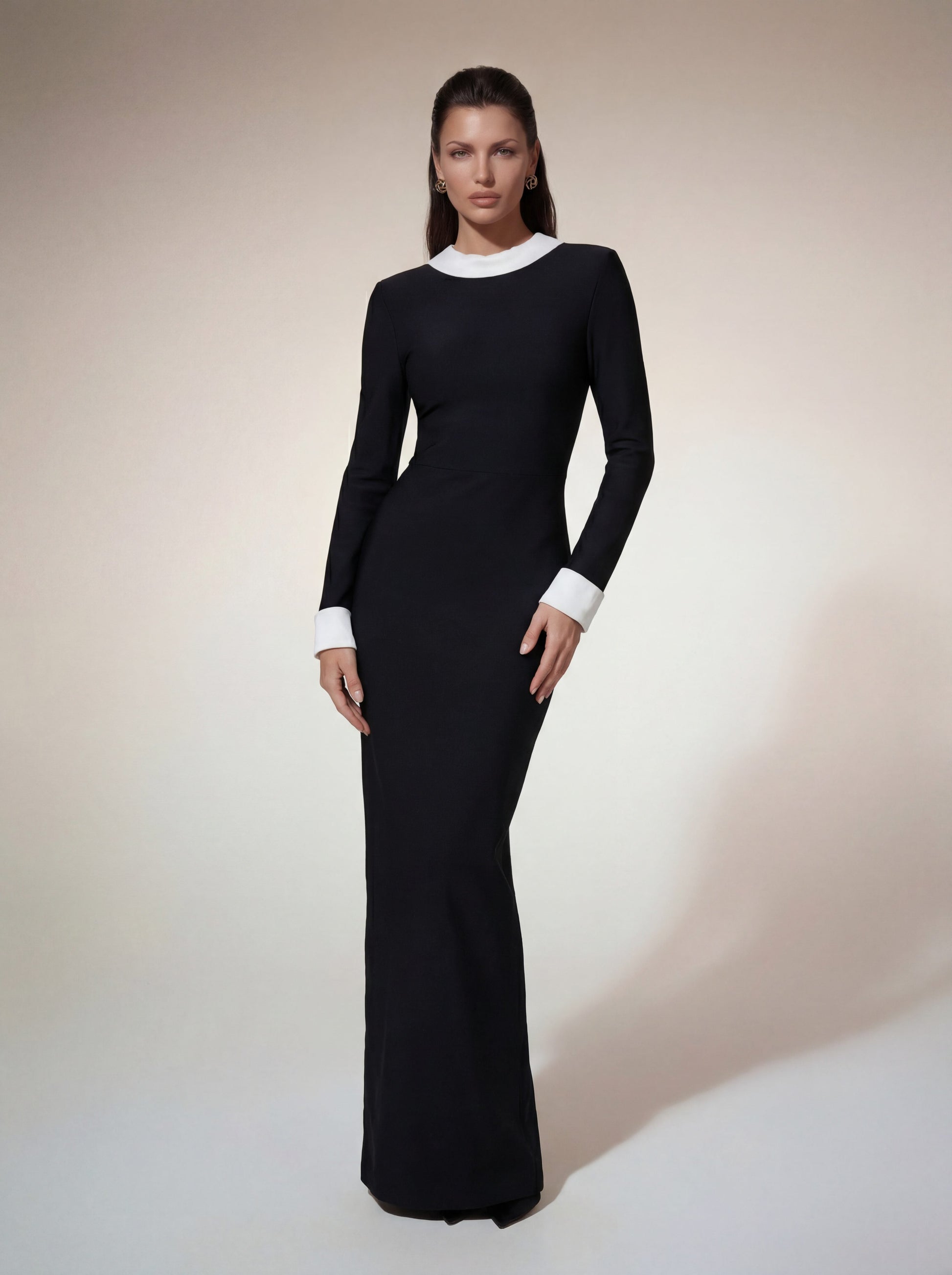 Hyrith Long Sleeve Bandage Maxi Dress