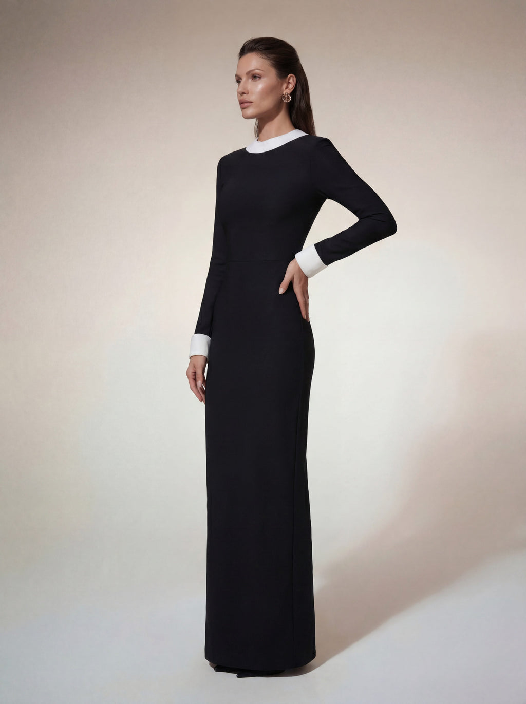 Hyrith Long Sleeve Bandage Maxi Dress