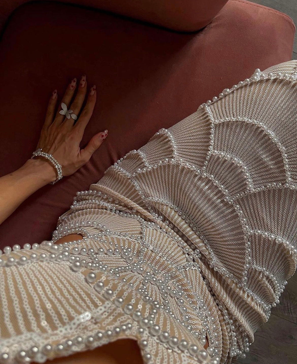 Orielle - Pearl Sequin Maxi Dress