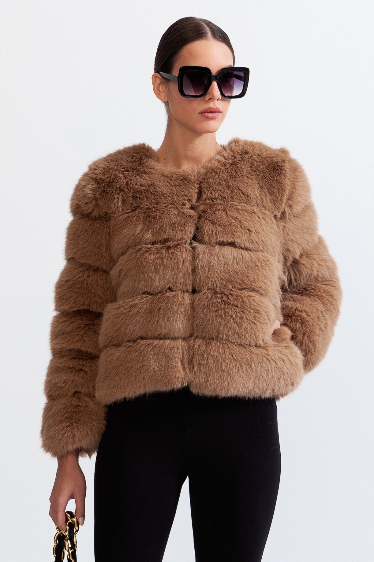 Willow - Faux Fur Jacket - Brown