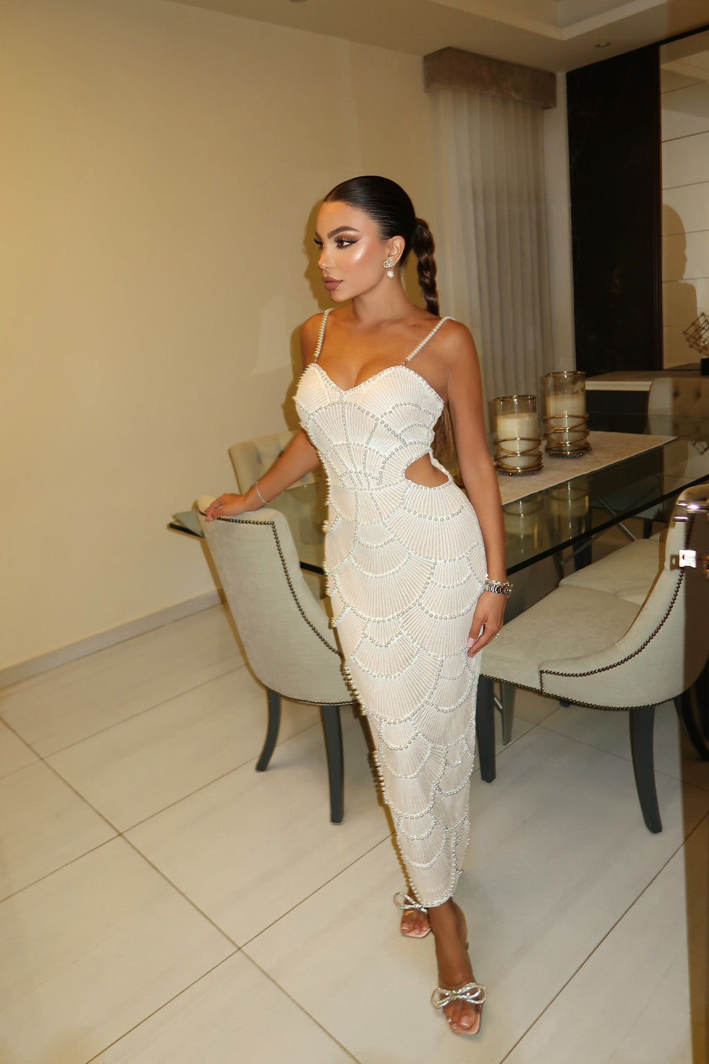 Orielle - Pearl Sequin Maxi Dress