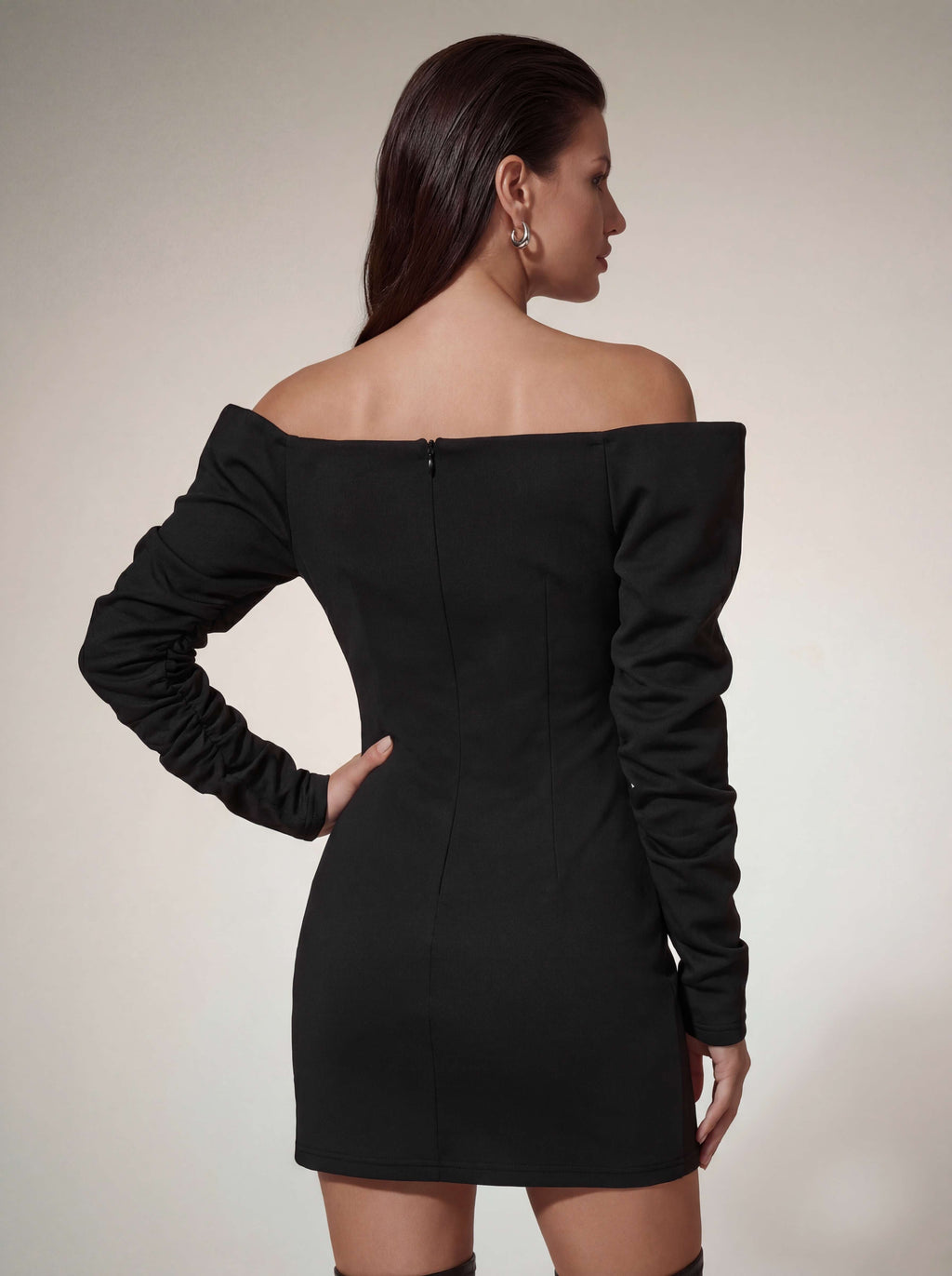 Joryxen Off Shoulder Mini Dress in Black