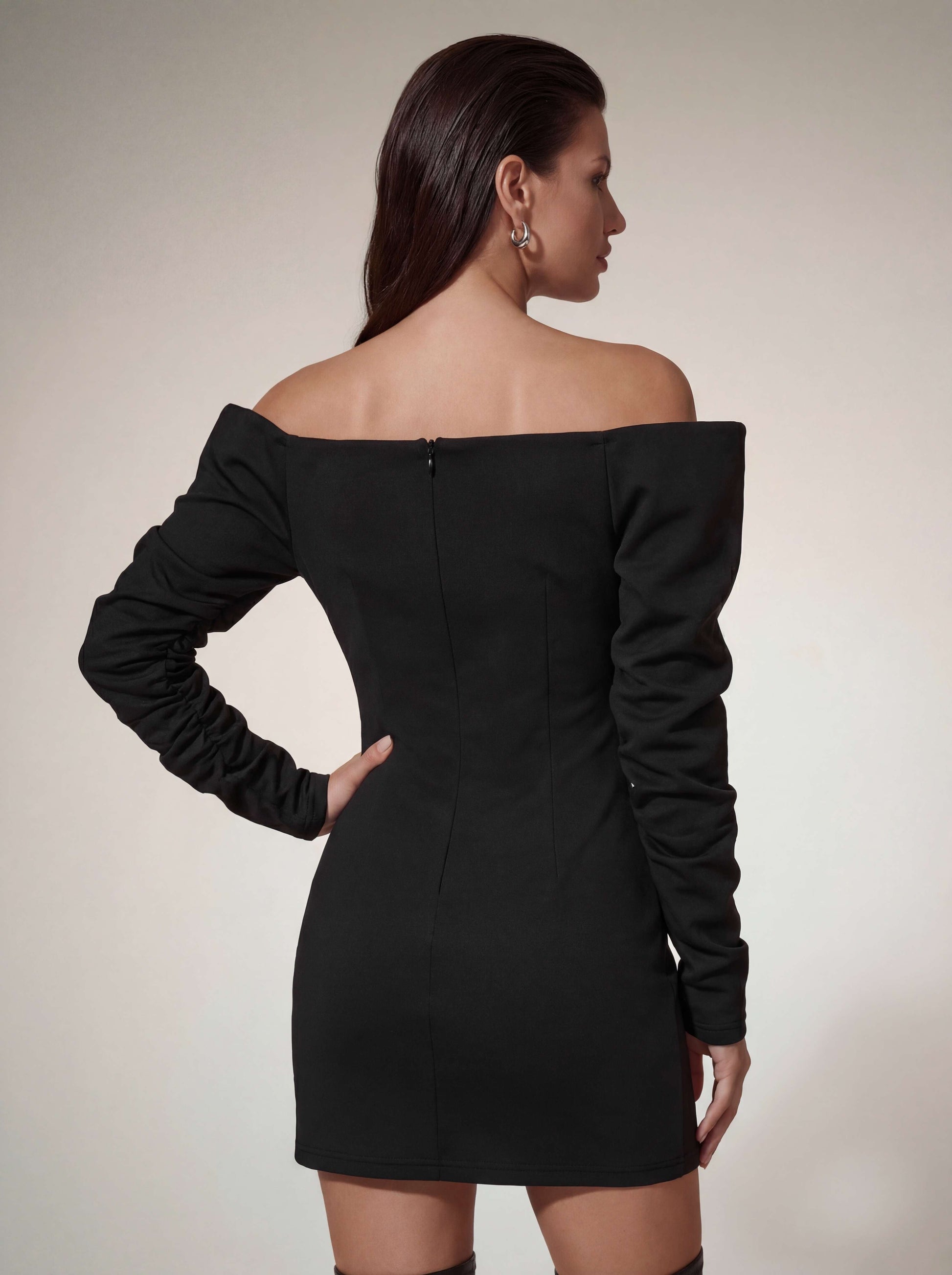 Joryxen Off Shoulder Mini Dress in Black