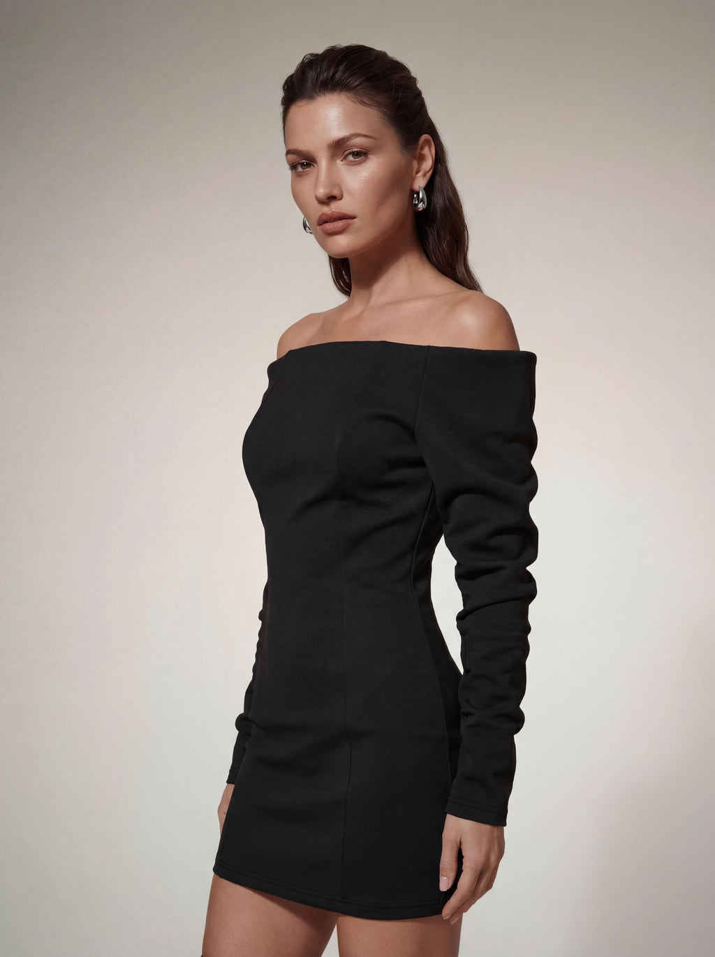 Joryxen Off Shoulder Mini Dress in Black