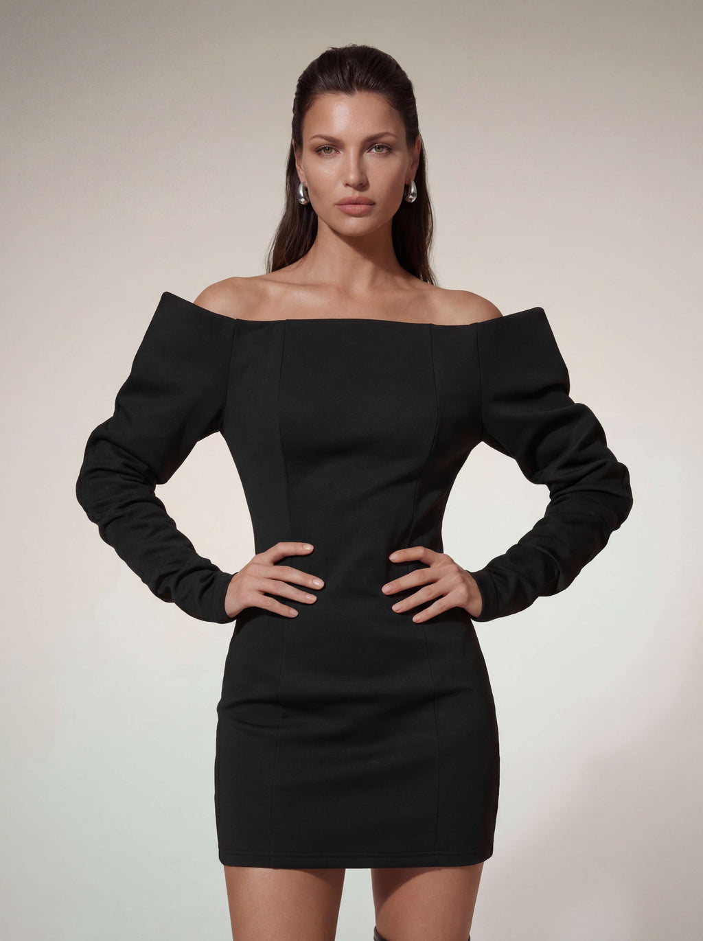 Joryxen Off Shoulder Mini Dress in Black