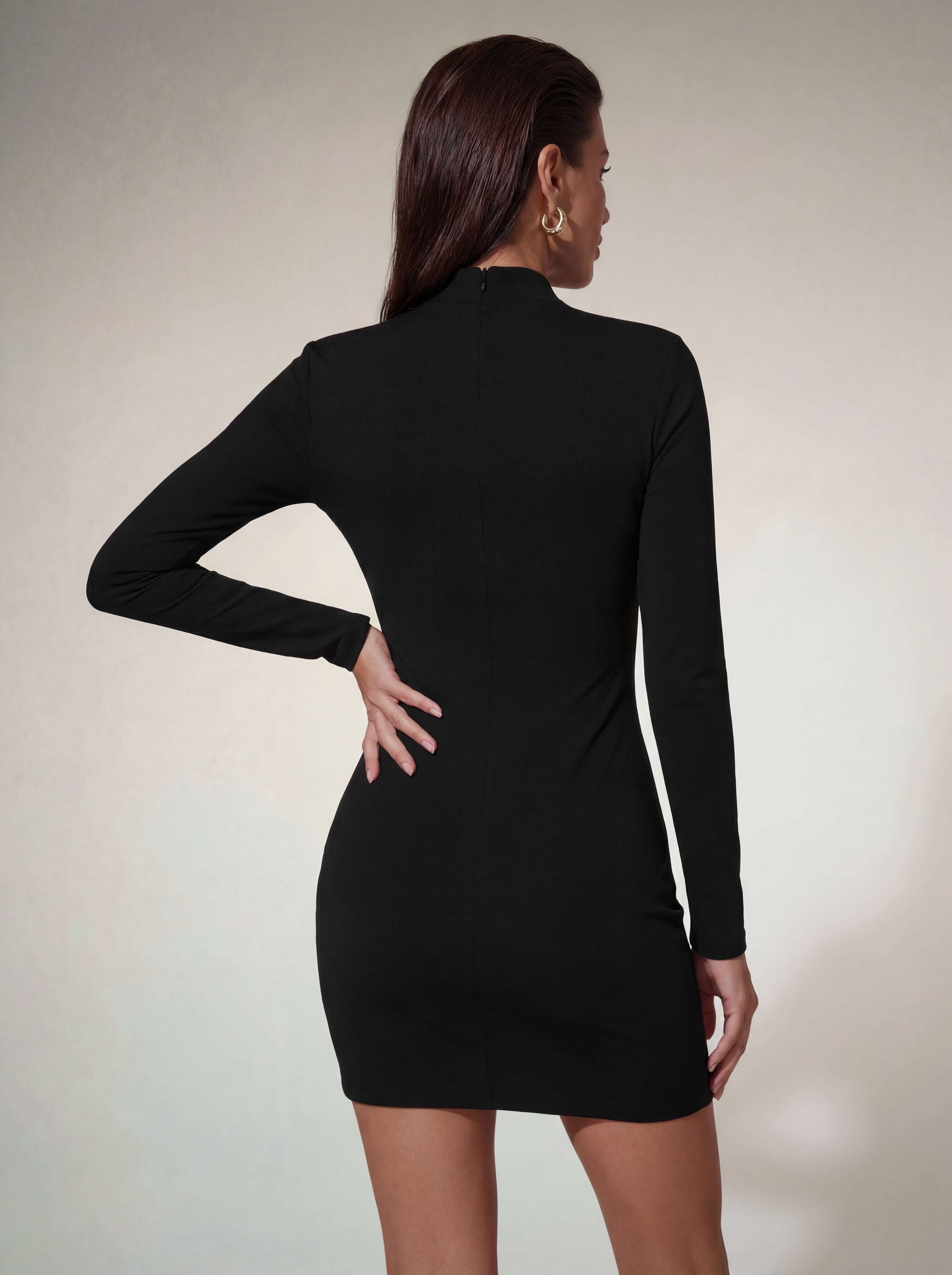 Plythar Long Sleeve Cutout Mini Dress