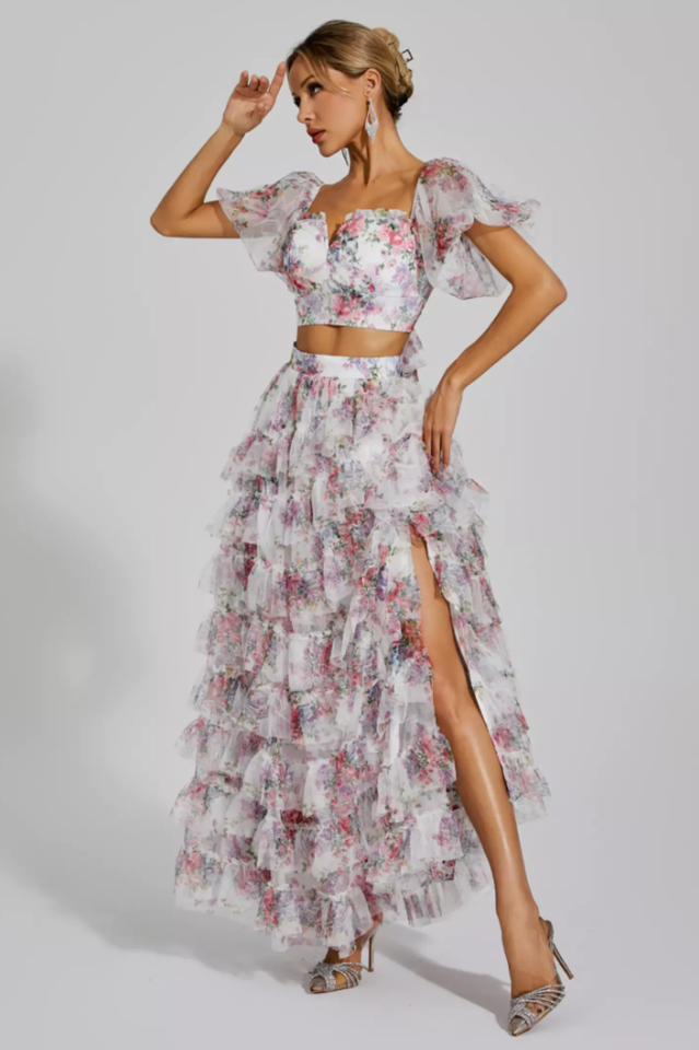 Braylee - Floral Ruched Set
