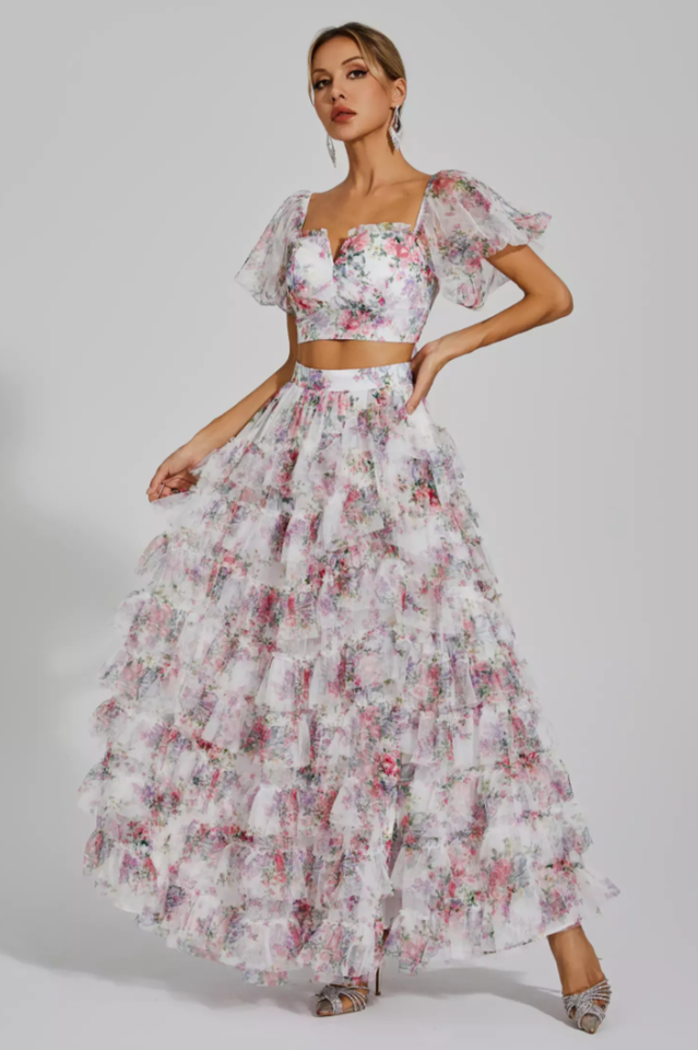 Braylee - Floral Ruched Set