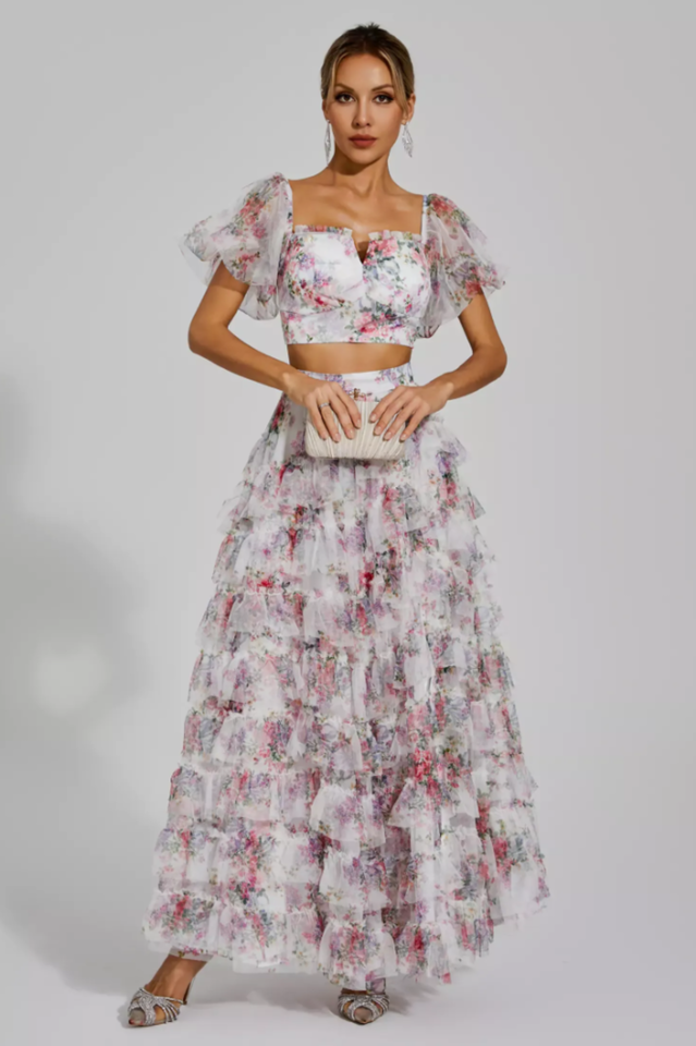 Braylee - Floral Ruched Set