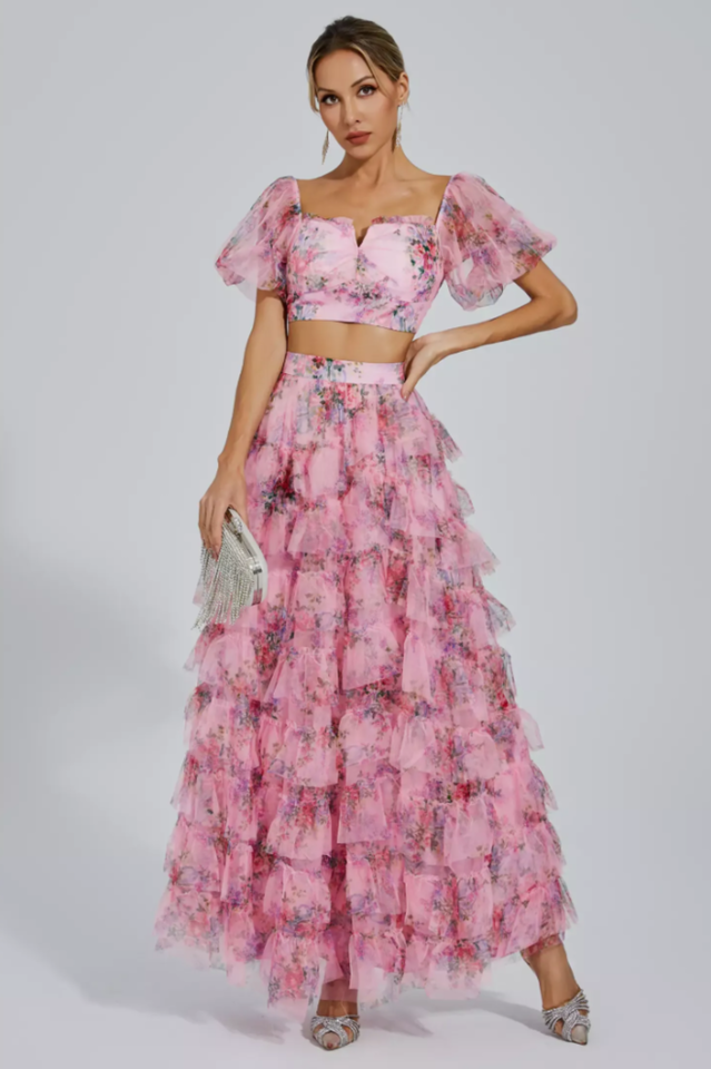 Braylee - Floral Ruched Set