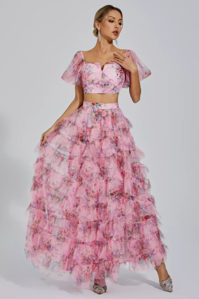 Braylee - Floral Ruched Set