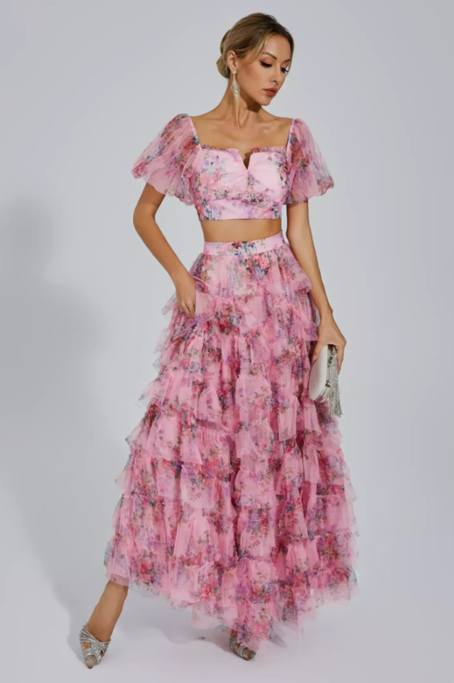 Braylee - Floral Ruched Set