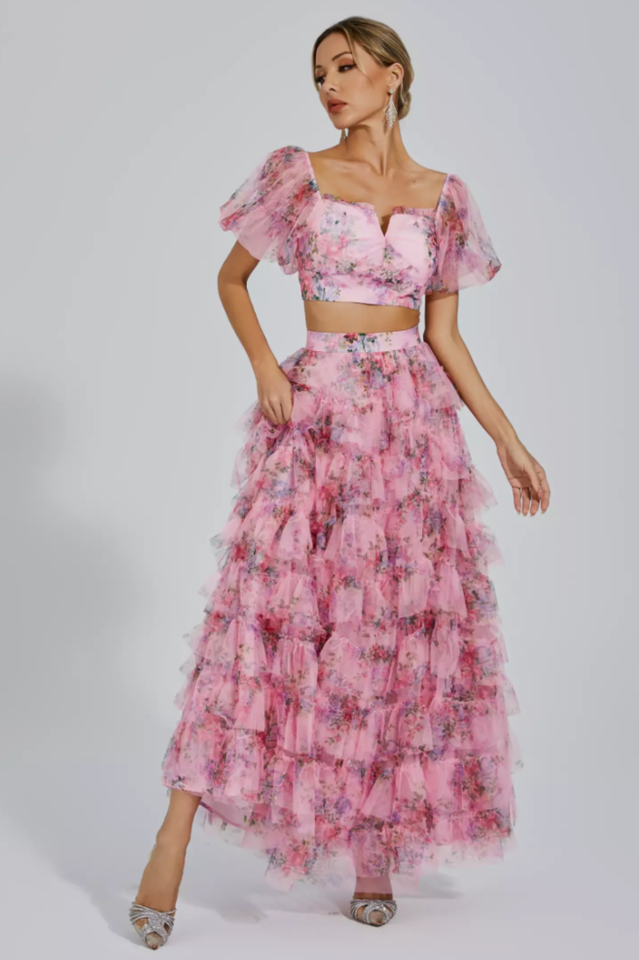 Braylee - Floral Ruched Set