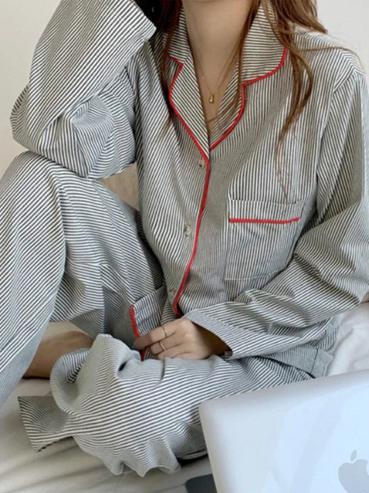 Evi - Green Striped Pyjama