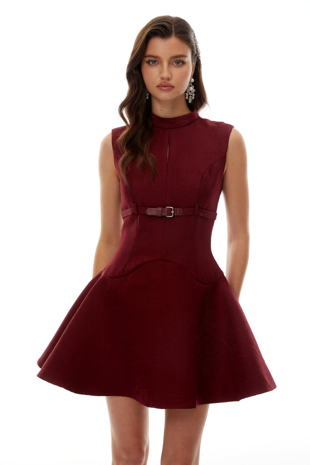 Therese Red Belted Mini Dress