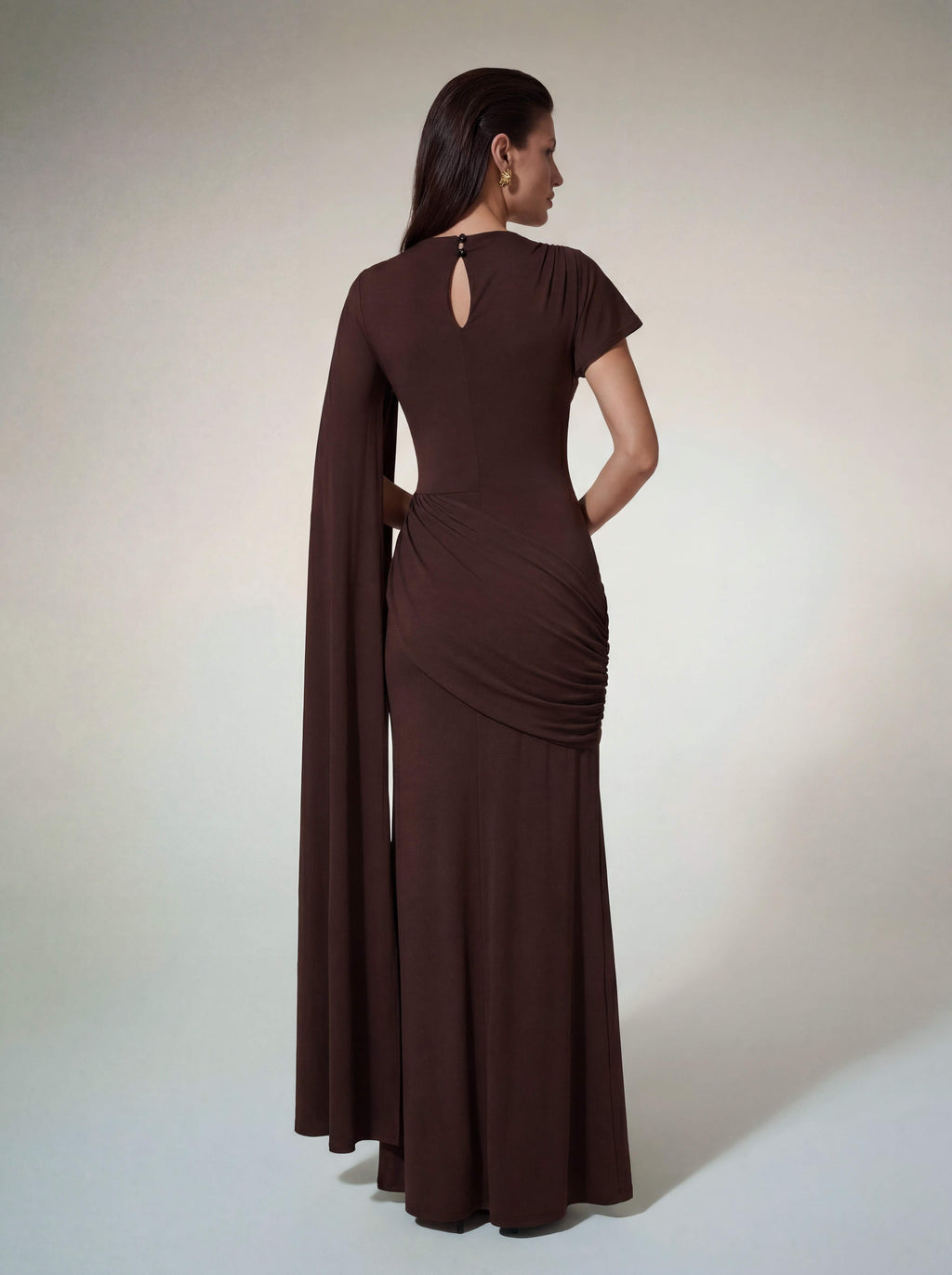 Tyvex Short Sleeve Draped Maxi Dress