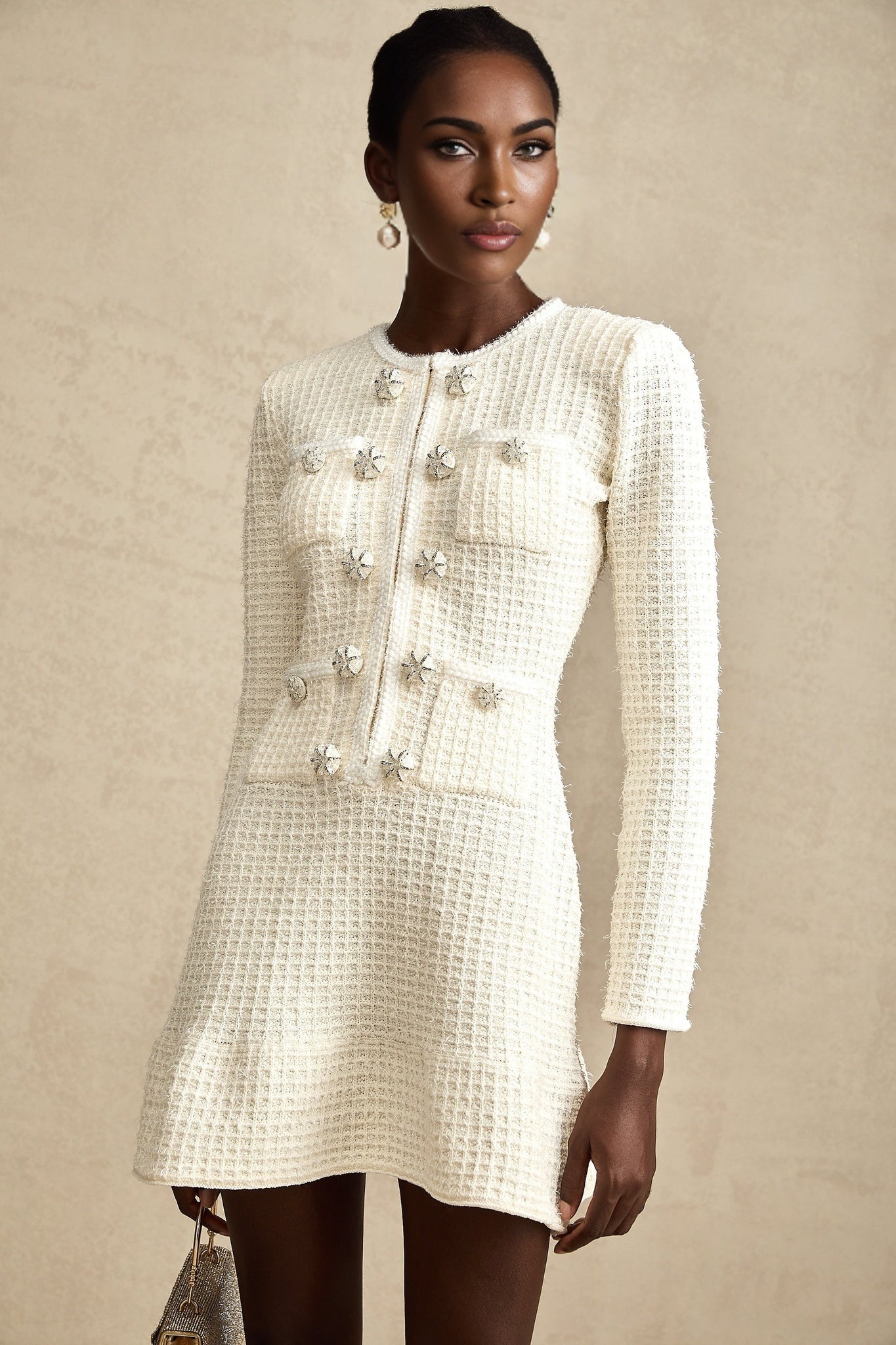 Addison - White Knit Mini Dress