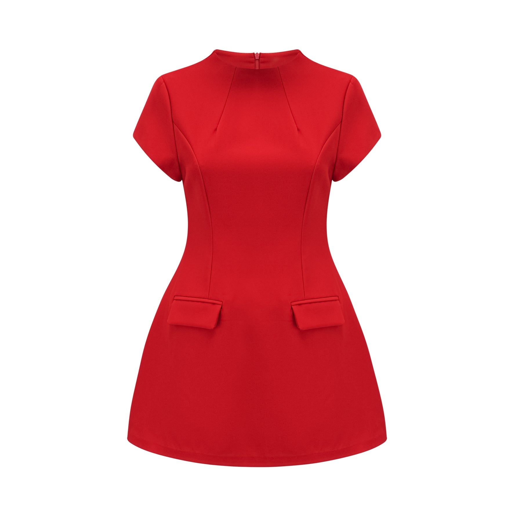 Ainsley - Red Cap Sleeve Mini Dress