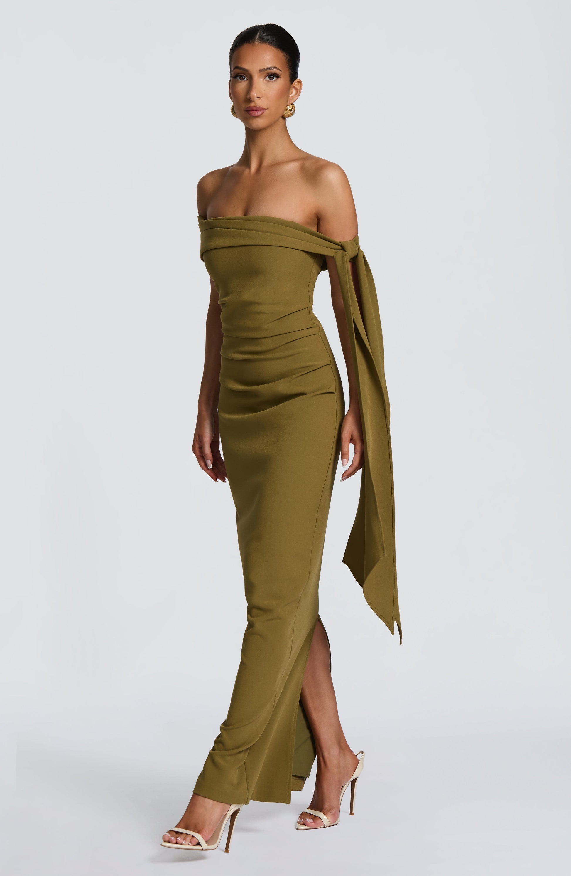 Mona - Deep Olive Maxi Dress