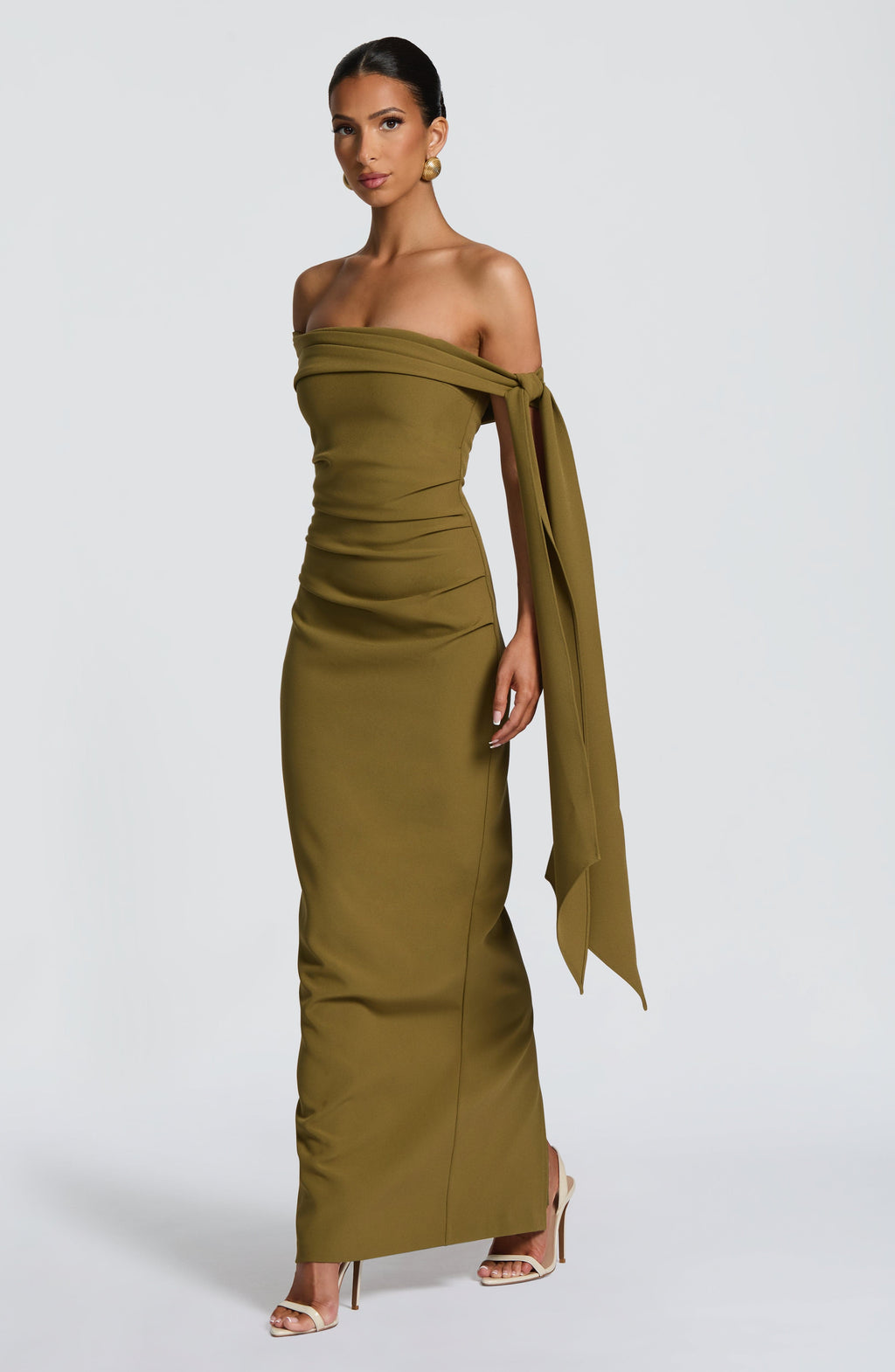 Mona - Deep Olive Maxi Dress