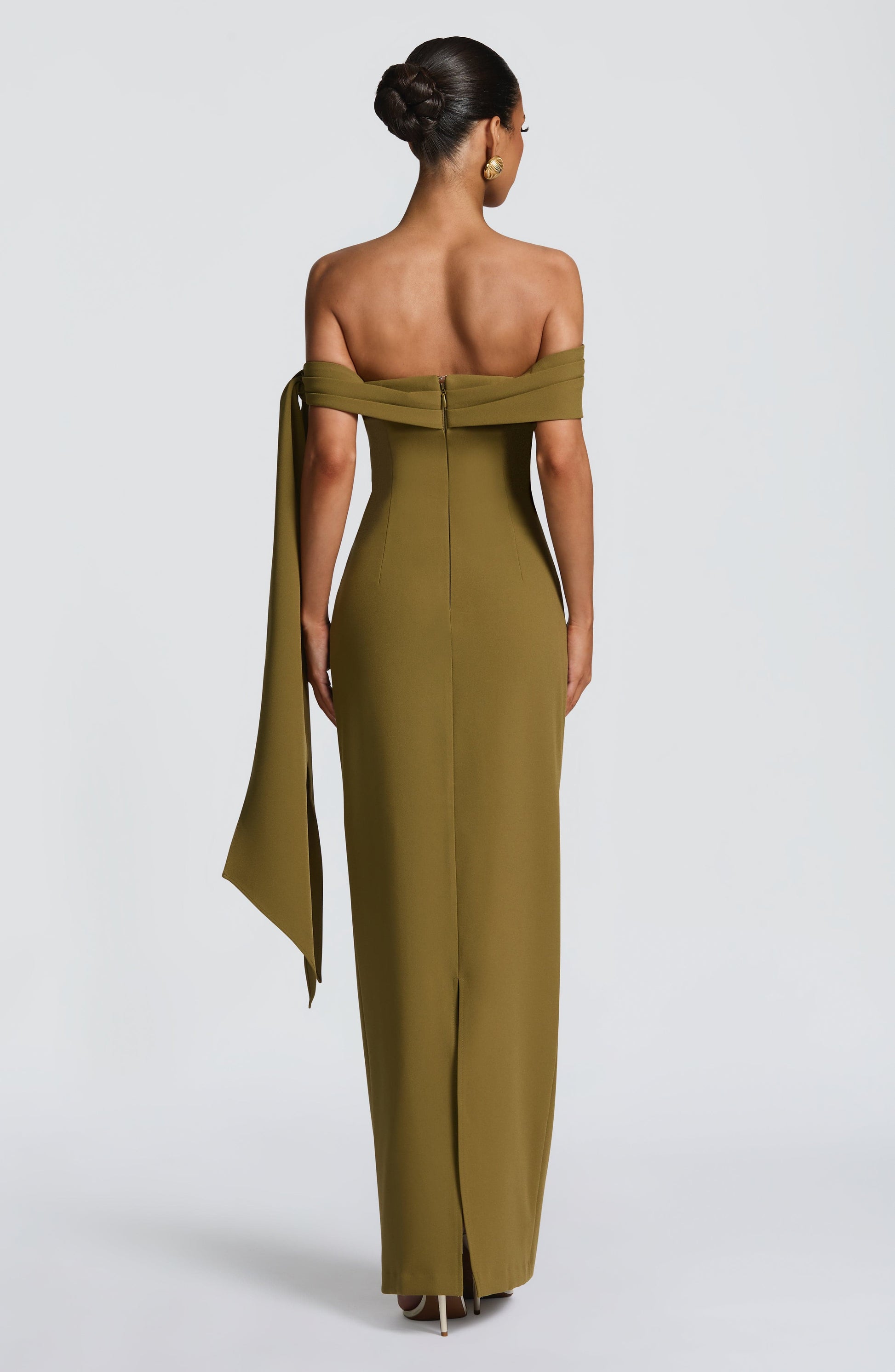 Mona - Deep Olive Maxi Dress
