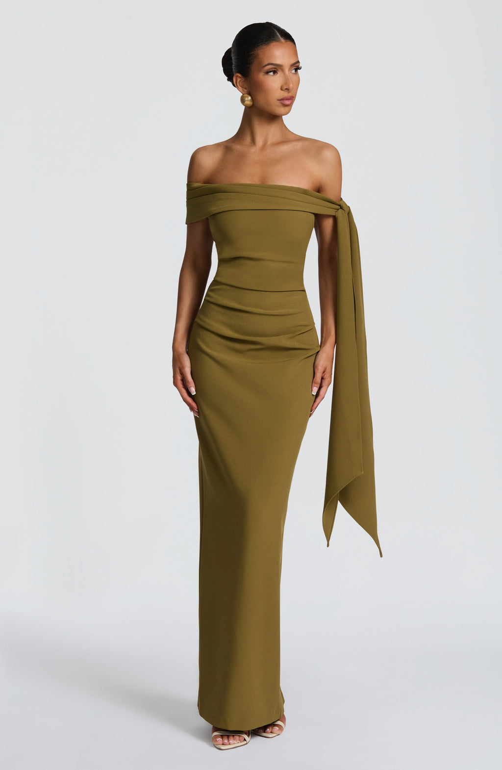 Mona - Deep Olive Maxi Dress
