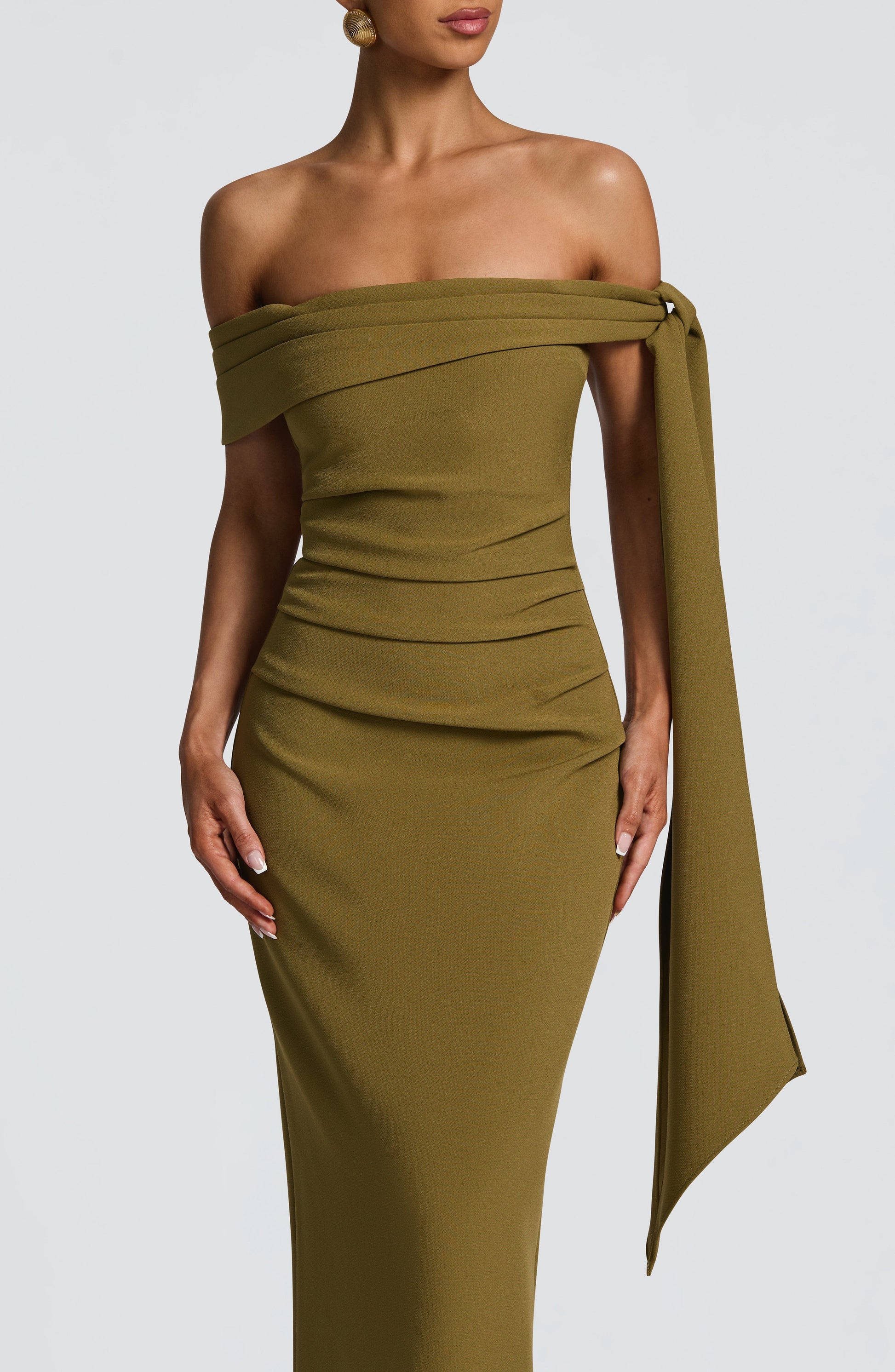Mona - Deep Olive Maxi Dress
