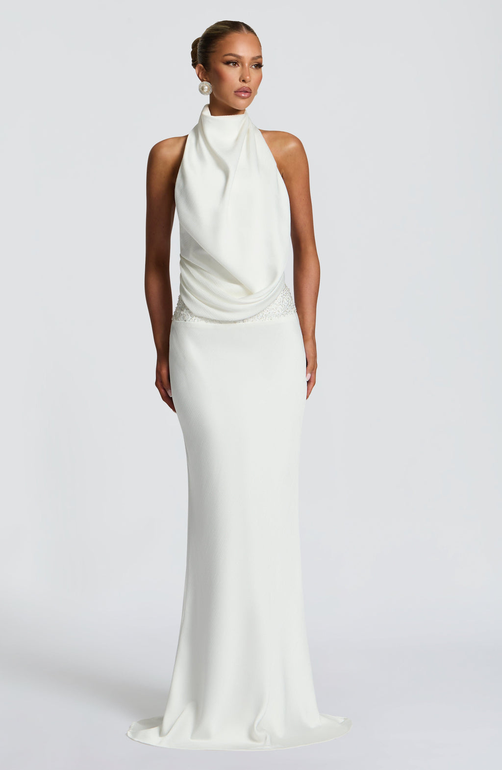 Armelle Satin Maxi Dress - Ivory