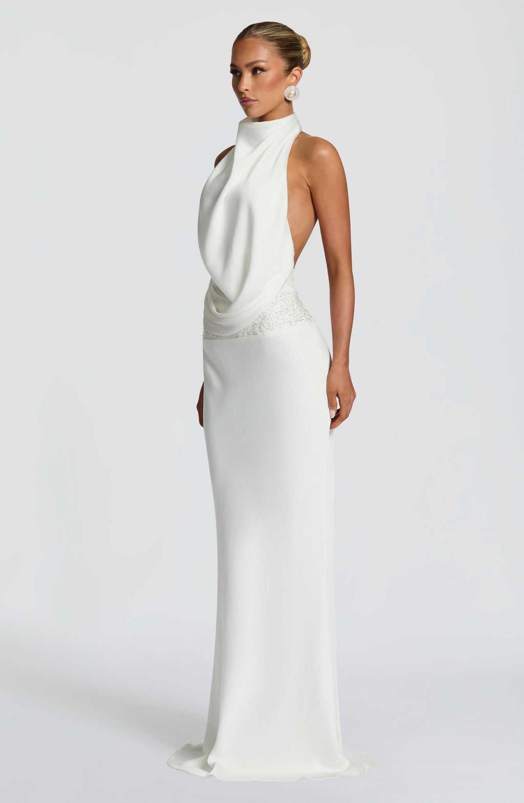 Armelle Satin Maxi Dress - Ivory