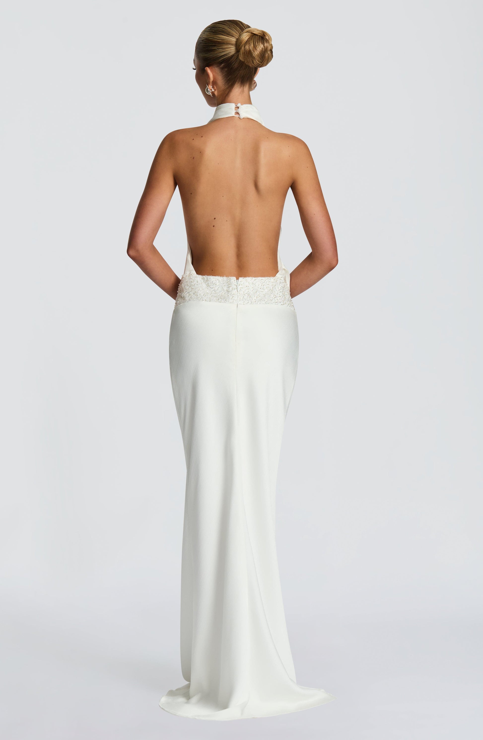 Armelle Satin Maxi Dress - Ivory