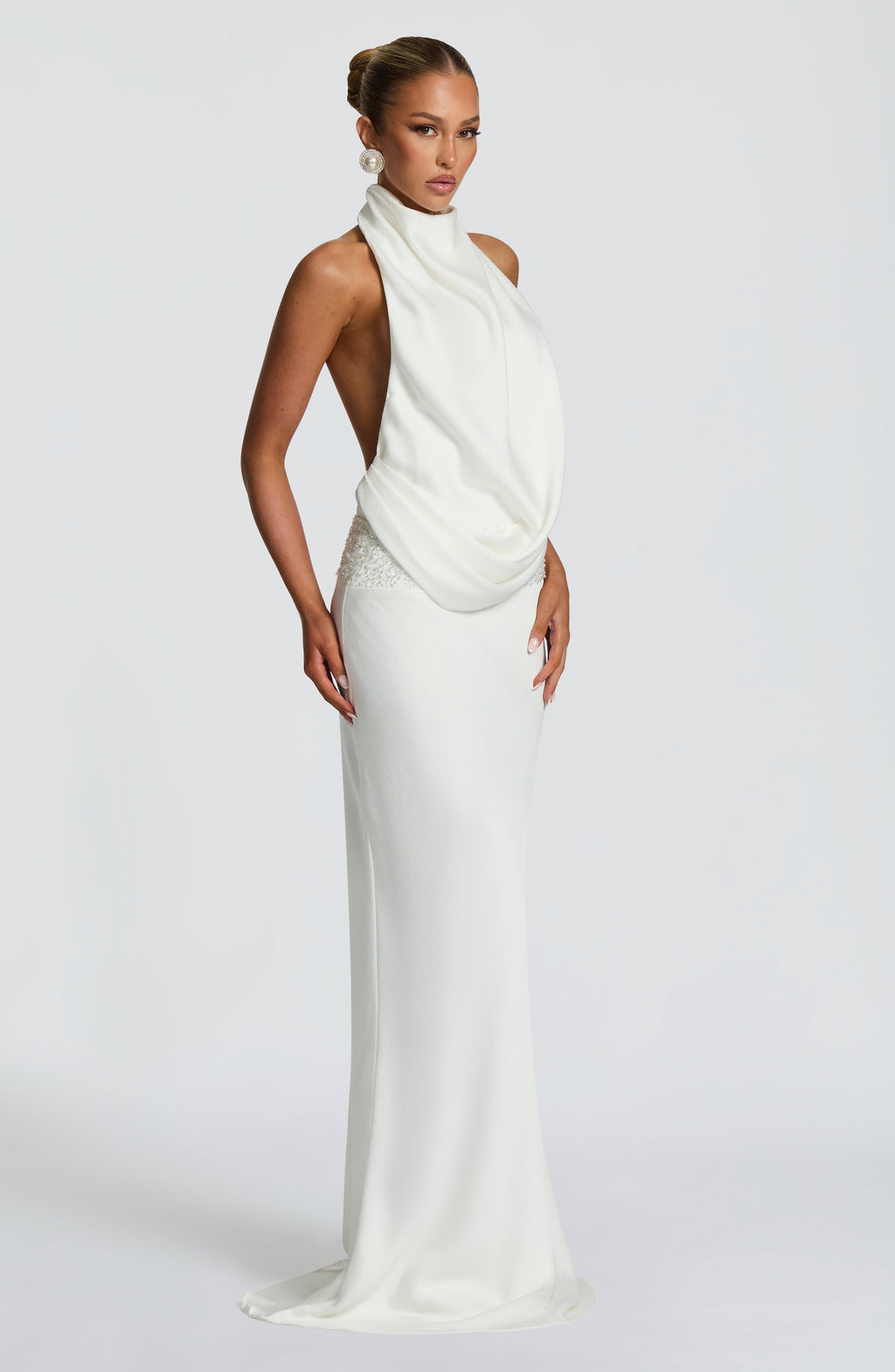 Armelle Satin Maxi Dress - Ivory