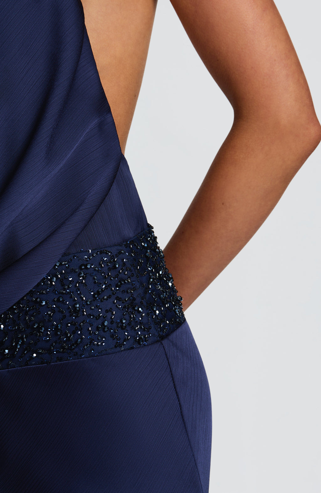 Armelle Satin Maxi Dress - Navy Blue