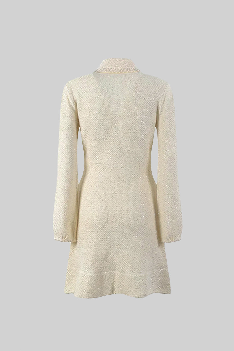Knit Textured Mini Dress - Ivory
