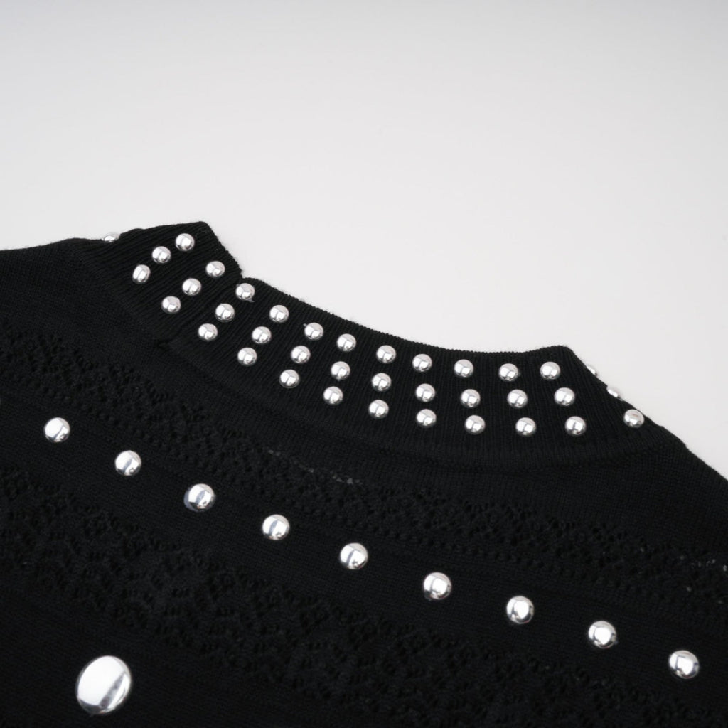 Cinzietta - Crochet Knit Embellished Maxi Dress