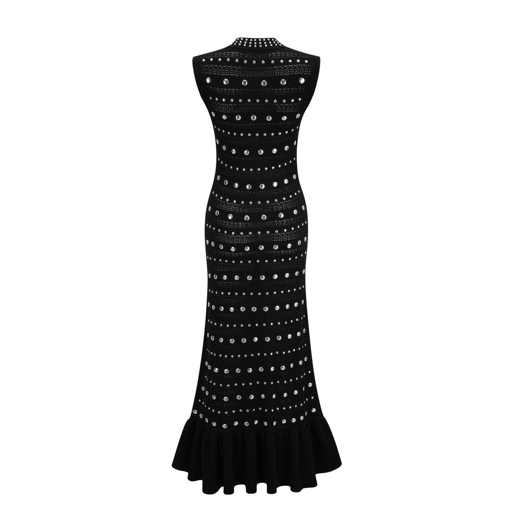 Cinzietta - Crochet Knit Embellished Maxi Dress