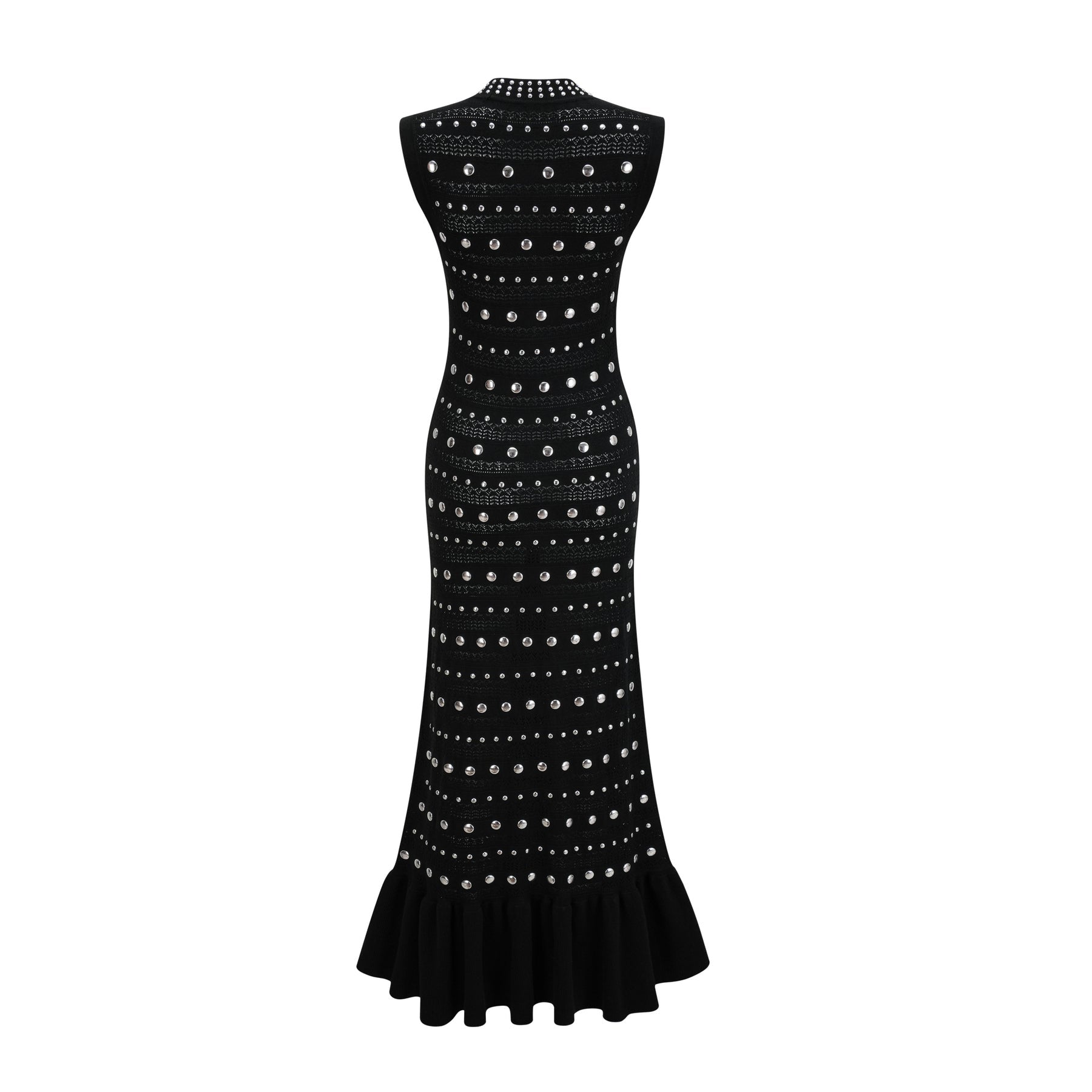 Cinzietta - Crochet Knit Embellished Maxi Dress