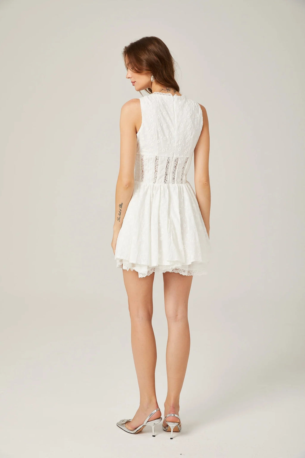 Clarissa - Floral Embroidered Lace Mini Dress