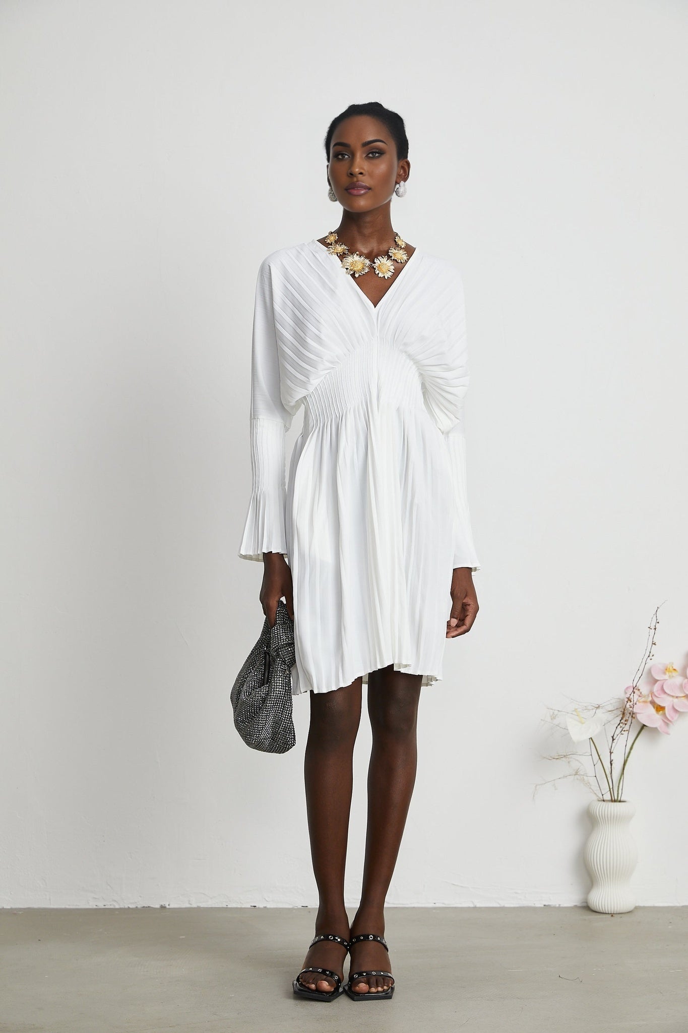 Claudette - Pleated Mini Dress
