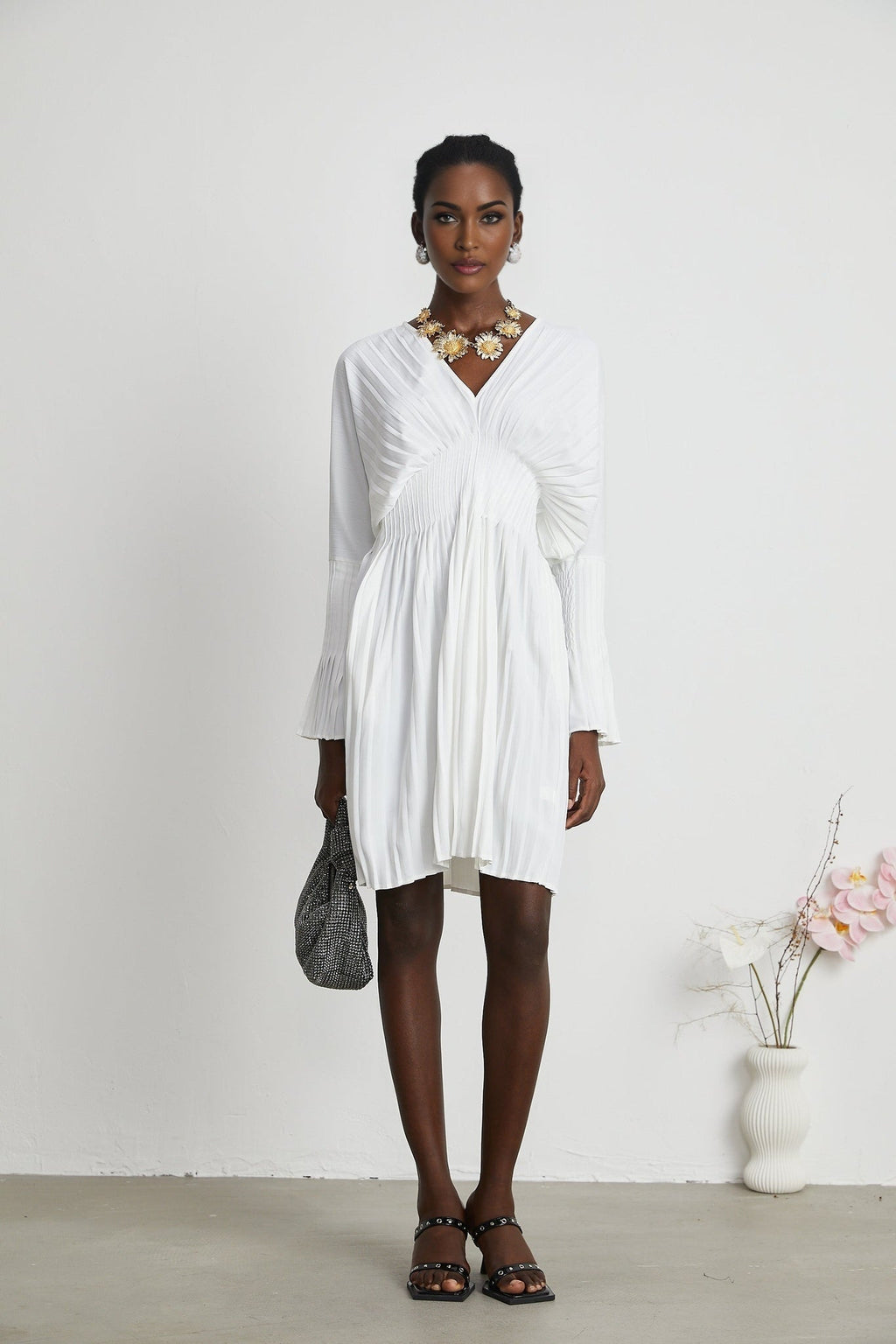 Claudette - Pleated Mini Dress